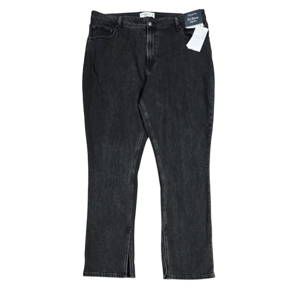 Abercrombie & Fitch NWT The Skinny High Rise Curve Love Black Jeans Side Vents